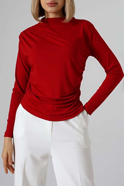 Sabr بلوزة ساندي تيولر فستان بتجاعيد مجمّعة – مريحة وأنيقة