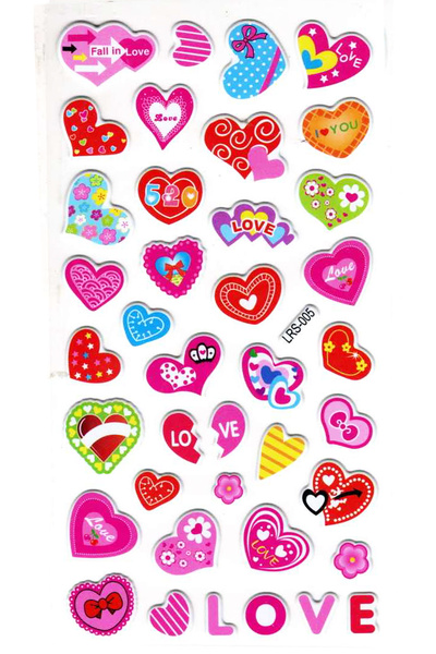 Limmy Autocolant Autocolant în relief (LRS005)-18x9 cm- Inimi de dragoste cu ...