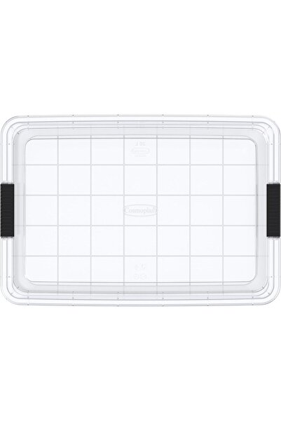 Cosmoplast transparent plastic storage box with lockable lid, 20L, white