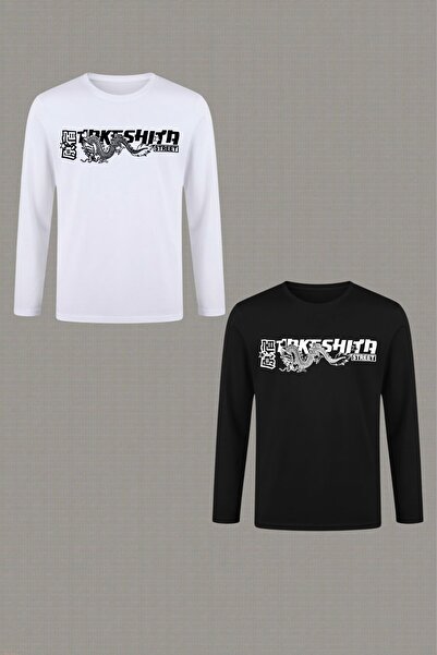 cm buseyiz Pachet de 2 cu imprimeu cu mânecă lungă basic Unisex pentru copii tricou