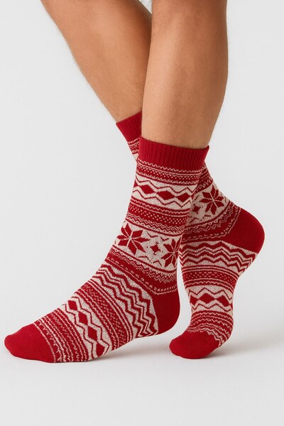 Plus Scorpion Men's Christmas Socks – Cotton, Patterned, Warm, Christmas Themed, Size 40-45