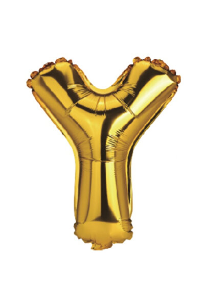 Mirific Party Balon petrecere din folie metalizată aurie, 80 cm, litera Y
