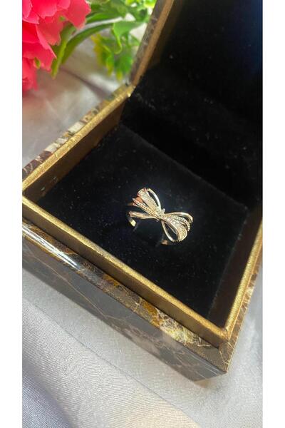 GAMZELİRENKLERİM خاتم فولاذي فضي اللون قابل للتعديل مرصع بحجر الفيونكة