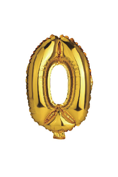 Mirific Party Balon petrecere, folie metalică, auriu, 80 cm, cifra 0
