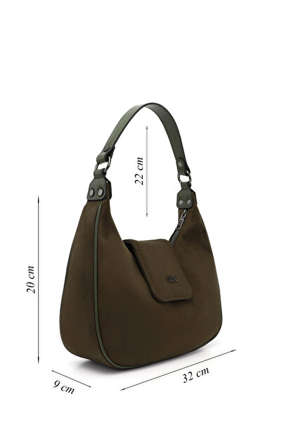 GÖNDERİ(R) Women/Girls Khaki Suede Long Strap Shoulder Bag