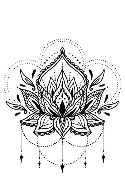 4Decor Autocolant decorativ de perete - Floare de lotus, 70 x 50 cm