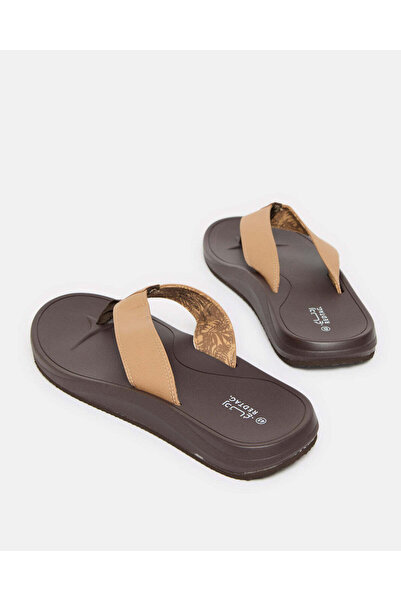 REDTAG Men Beige Toe Post Sandals