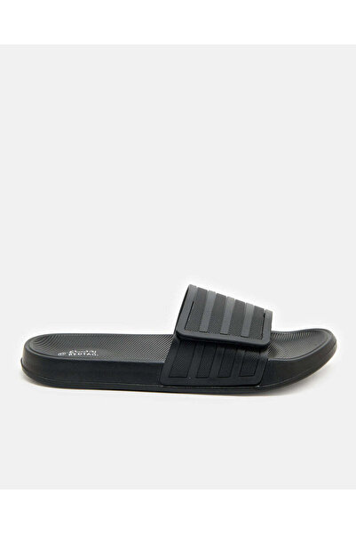 REDTAG Men Black Velcro Slide