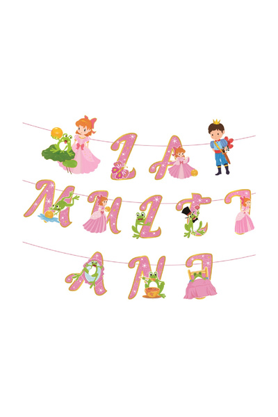 Mirific Party Ghirlandă decorativă multicoloră, 4,5 m, prințesă, La mulți ani