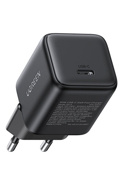 Ugreen KF2347727 X513 65007 GaN 1xUSB-C Încărcare rapidă QC4 5V/3A 30W Negru