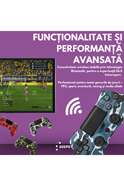 SDEPOT ® wireless controller, compatible with PS4, rechargeable, gray