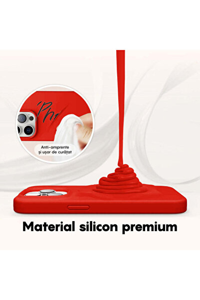 Casey Studios Soft Silicone iPhone 14 Case, Microfiber Inside, Protective, Slim, Red