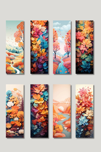 qoeuyl boutique Set de 8 semne de carte cadou cu design de toamnă