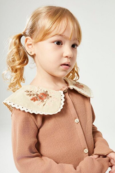 miabambim Corded Fabric Sets Brown with Embroidered Collar