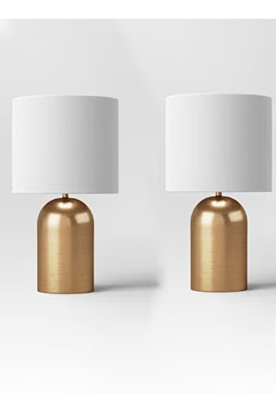 Taimi Pack Of 2 Dimmable Bedside Table Lamp, Modern Metal Base with Fabric Cover,for Bedroom,Office