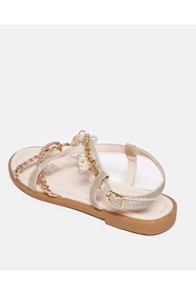 REDTAG Senior Girls Gold Charm Sandal