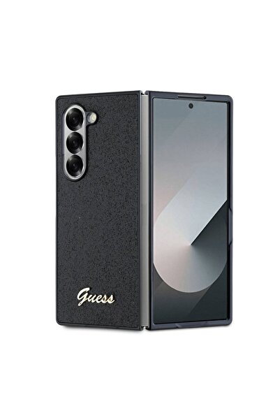 Guess Case for Samsung Galaxy Z Fold6, Glitter Script, Black