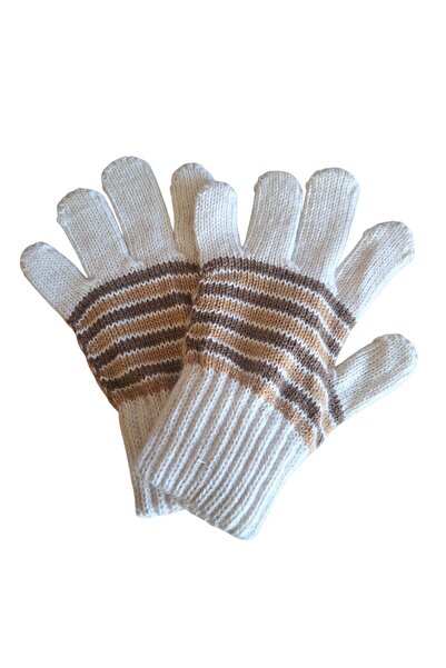 ELEVEN MARKETS Kız Çocuk Eldiven Krem Kız Eldiven 4-8 Yaş