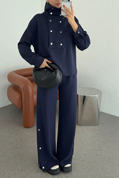 Oxygen Scarfs Zaina 0Ysho Women's Double Suit with Snap Detail Buttons Tkm100450