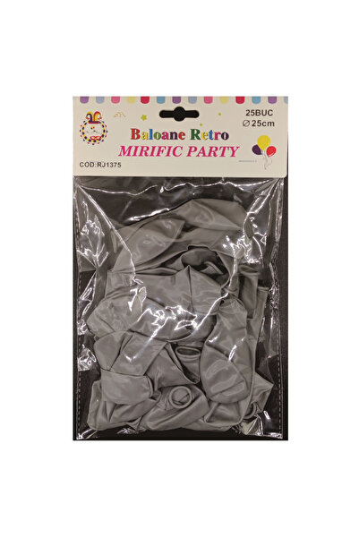 Mirific Party Retro party balloon, latex, gray, 25 cm, 25 pcs