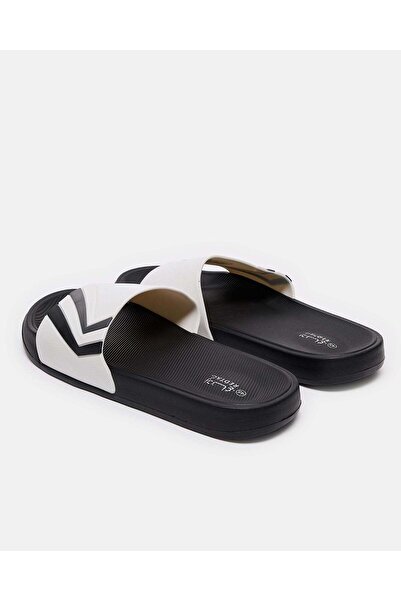 REDTAG Men White Strap Embossed Slide