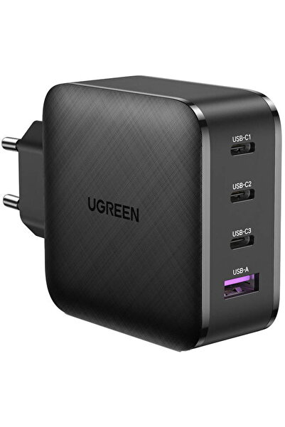 Ugreen Wall charger GaN CD224, 3x USB-C, 1x USB, Power 3.0, GaN, 65W (black)