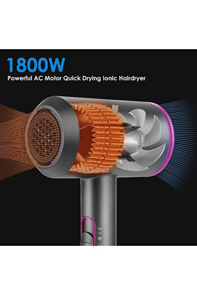 Mevis Line Professional Hair Dryer, 2000W, 3 Accessories, Grey