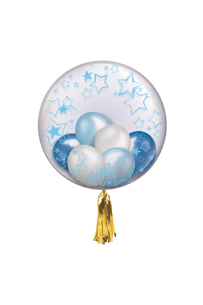 Mirific Party Balon latex pentru petrecere, albastru transparent, formă de stea, 35×12,5 cm