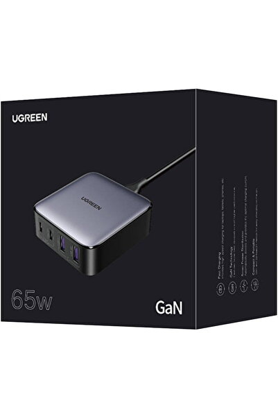Ugreen CD327 Nexode charger, 2x USB-C, 2x USB-A, GaN, 65W (grey)
