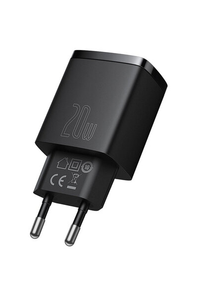 Baseus Compact, Quick Charge 20W, 1 x USB Type-C 5V/3A max, 1 x USB 5V/3A, negru