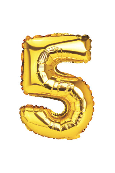 Mirific Party Party balloon, metallic foil, gold, 40 cm, number 5