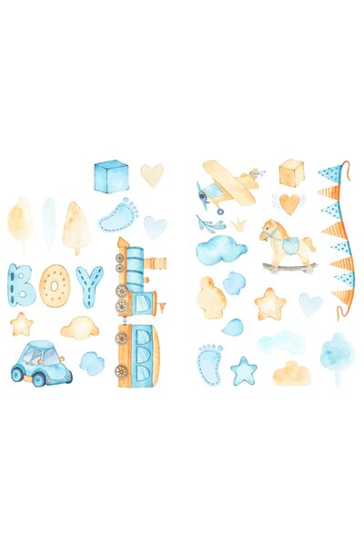 4Decor Autocolant decorativ de perete - Băiat fericit, 2 bucăți, 70 x 50 cm