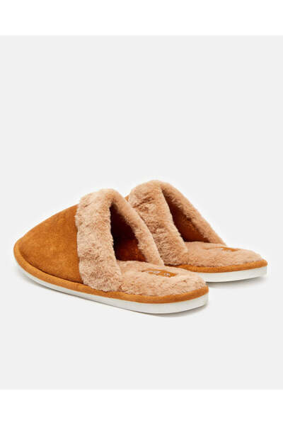 REDTAG Men Tan Fur Slippers