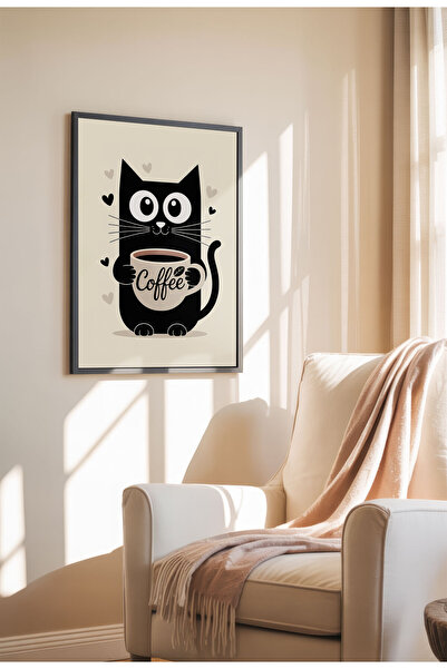 21mxm Unframed Cat Quote Canvas Poster in Romanian - Digital Print - Coffee