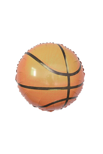 Mirific Party Balon folie metalică petrecere portocaliu/negru, 45 cm, model baschet (PPLM0887)