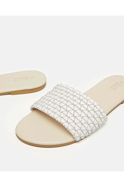 REDTAG Women White Textured Mule