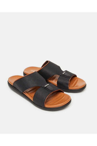 REDTAG Men Black Platform Arabic Sandals