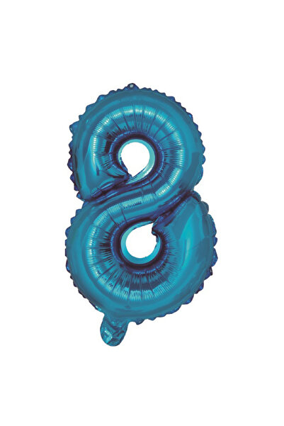 Mirific Party Party balloon, metallic blue foil, 80 cm, number 8