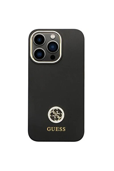 Guess GUHCP13LM4DGPK case for iPhone 13 Pro / 13 - black Silicone Logo Strass 4G