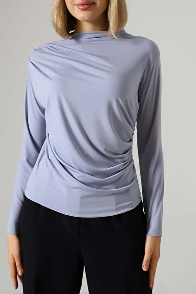 Sabr بلوزة ساندي تيولر فستان بتجاعيد مجمّعة – مريحة وأنيقة