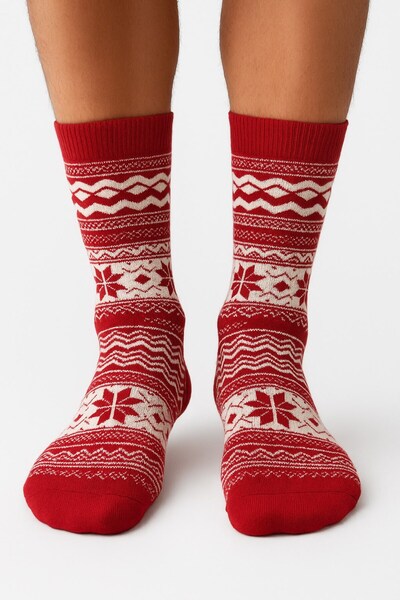 Plus Scorpion Men's Christmas Socks – Cotton, Patterned, Warm, Christmas Themed, Size 40-45