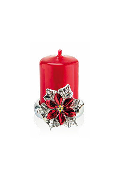 Moda Argenti Natale candle holder, silver-red, H6 cm