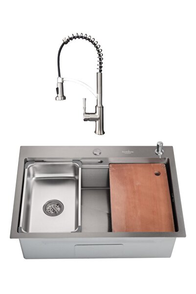 SanDonna CHIUVETA INOX HD7050 CROM SATIN + BATERIE MONA CROM FLEXIBILA