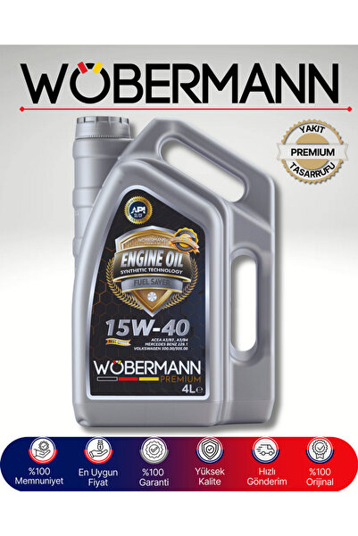 Wöbermann Premium 15W-40 Sentetik Motor Yağı 4 Litre - Yüksek Temizlik ve Koruma