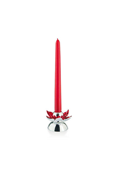Moda Argenti Natale candle holder silver-red H6.5 cm