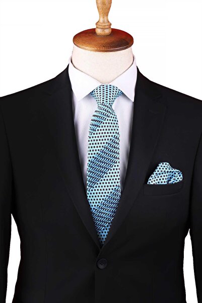 Kravatkolik Πλισέ γραβάτα με μπλε μικρό σχέδιο σε στυλ Pagliara CRK96