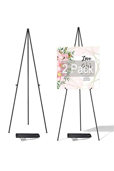 Generic 2 Pack 63-69 in Adjustable Metal Easel Stands with Carry Bags