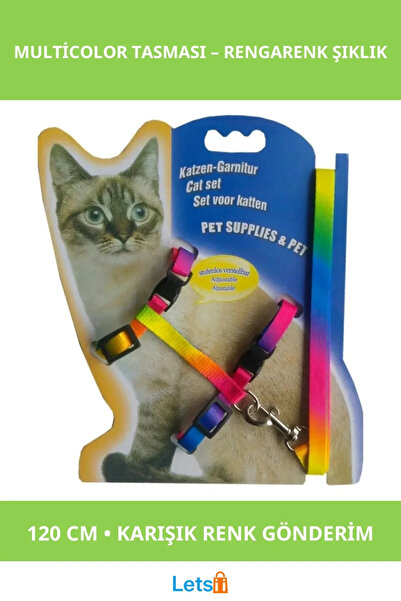 Letsii Adjustable Multicolor Cat Collar 120cm