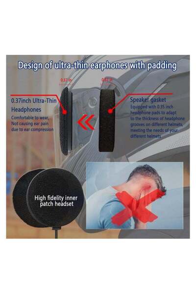 Generic سماعة بلوتوث للدراجات النارية BT40 مع ميكروفونات ناعمة وصلبة، وتقنية تقليل الضوضاء CVC، وتصنيف IPX6