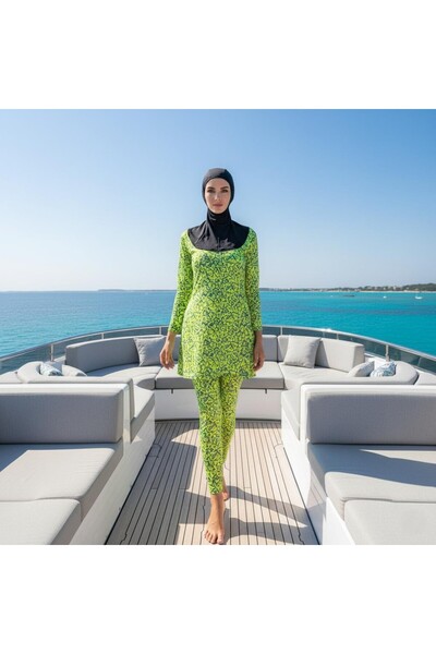 Lio20 Γυναικείο Χιτζάμπ Χιτζάμπ ελαστικό ύφασμα Αθλητικό Καπέλο – Νίντζα Καπέλο με Κολάρο – Θάλασσα Πισίνα – Μαύρο